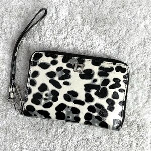 Lodis Leopard Zip Around Wristlet Wallet